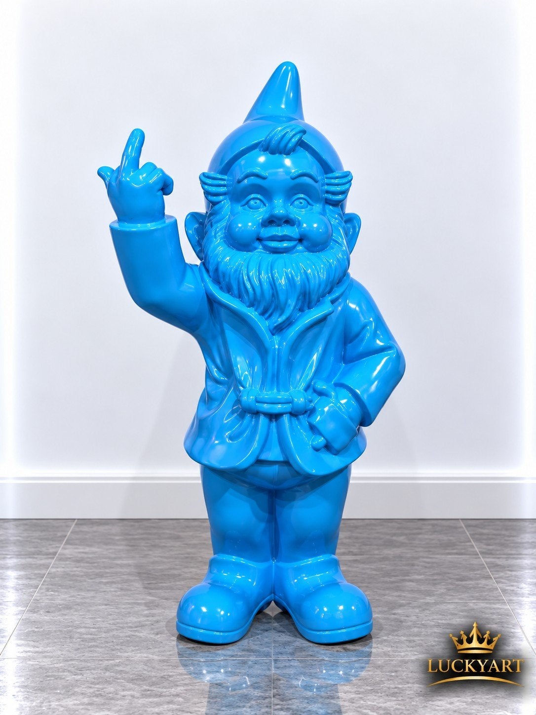 Tuinkabouter Fuck You 68 cm – Polyester Beeld – €60, Tuin en Terras, Ophalen, Nieuw, Kunststof