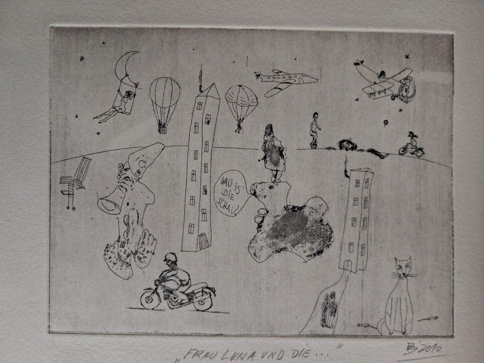 Ets 'Frau Luna und die...' - Gesigneerd en Genummerd, Antiek en Kunst, Ophalen of Verzenden