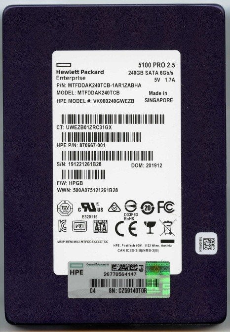 HP 240GB 2.5 inch SSD (Pro 5100) – Ideaal voor laptop of PC, Intern, Verzenden, Zo goed als nieuw, HP