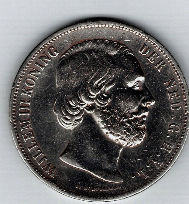 23-1687 Nederland 2 1/2 gulden 1864, Postzegels en Munten, Munten | Nederland, Koning Willem III, Verzenden, Zilver, Losse munt