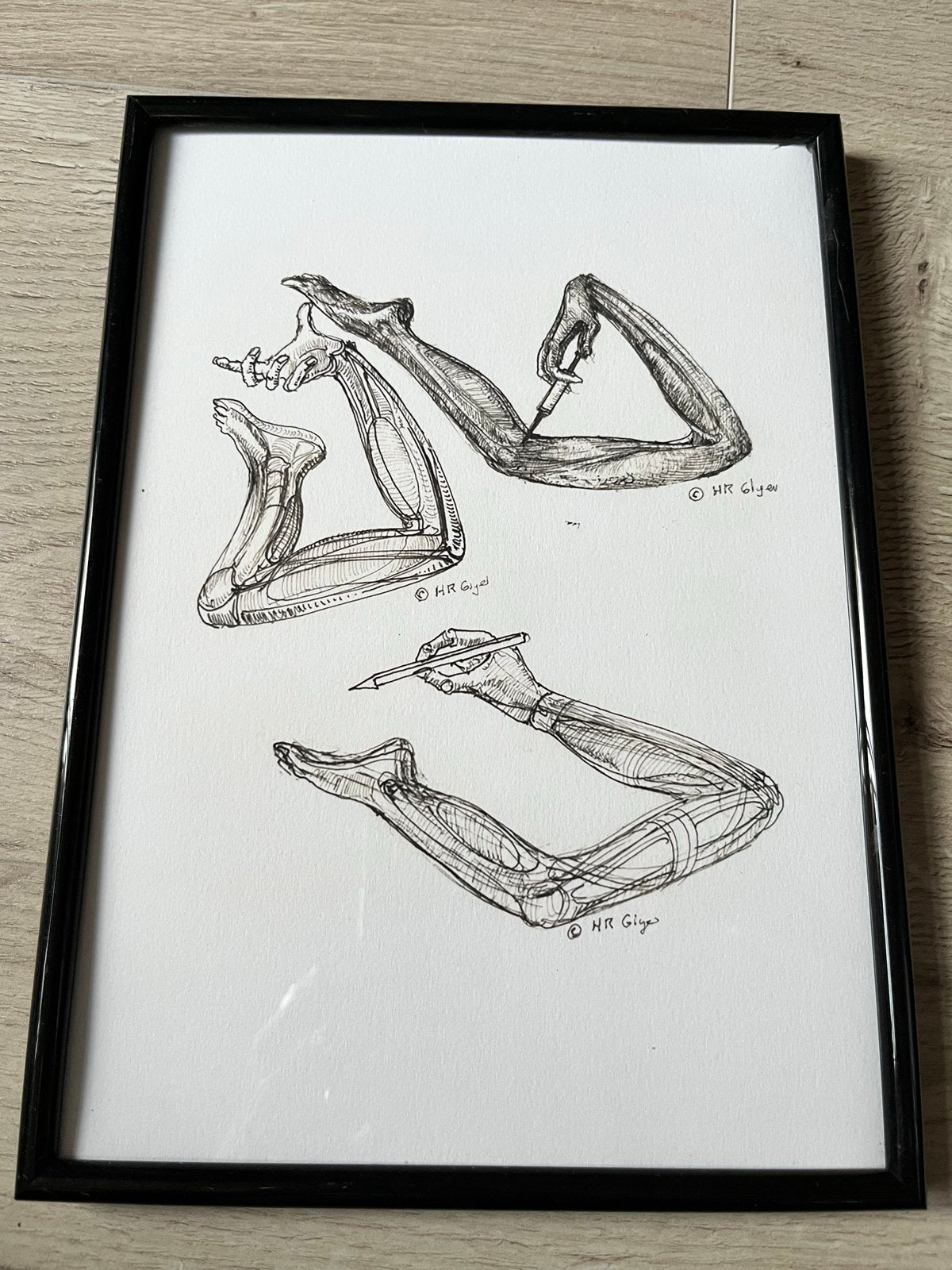 HR Giger Biomechanoid Print - Ingelijst (20x30 cm), Verzenden, Print, Print/reproductie, Ingelijst