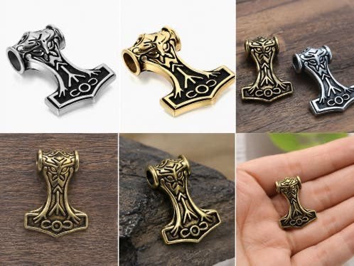 Viking Mjölnir Thor’s Hamer Hanger  RVS  Goudkleurig, Overige materialen, TJJ, Nieuw, Ophalen of Verzenden