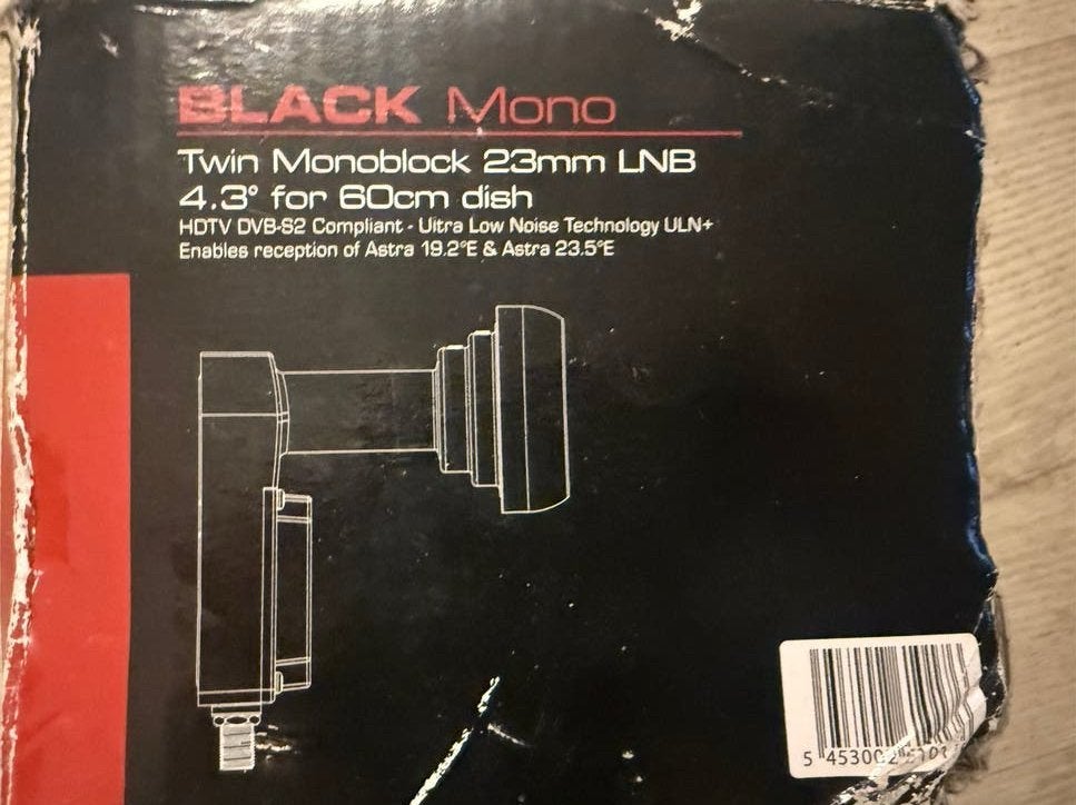 Black Mono Twin Monoblock 23mm LNB Schotel Kop, Ophalen, Nieuw, (Schotel)antenne-accessoires, Overige merken