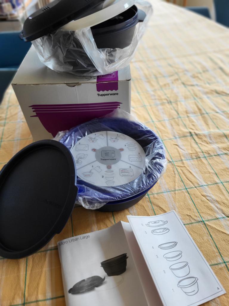 Tupperware Micro Urban Large met boekje, Ophalen of Verzenden, Nieuw, Blauw, Overige typen