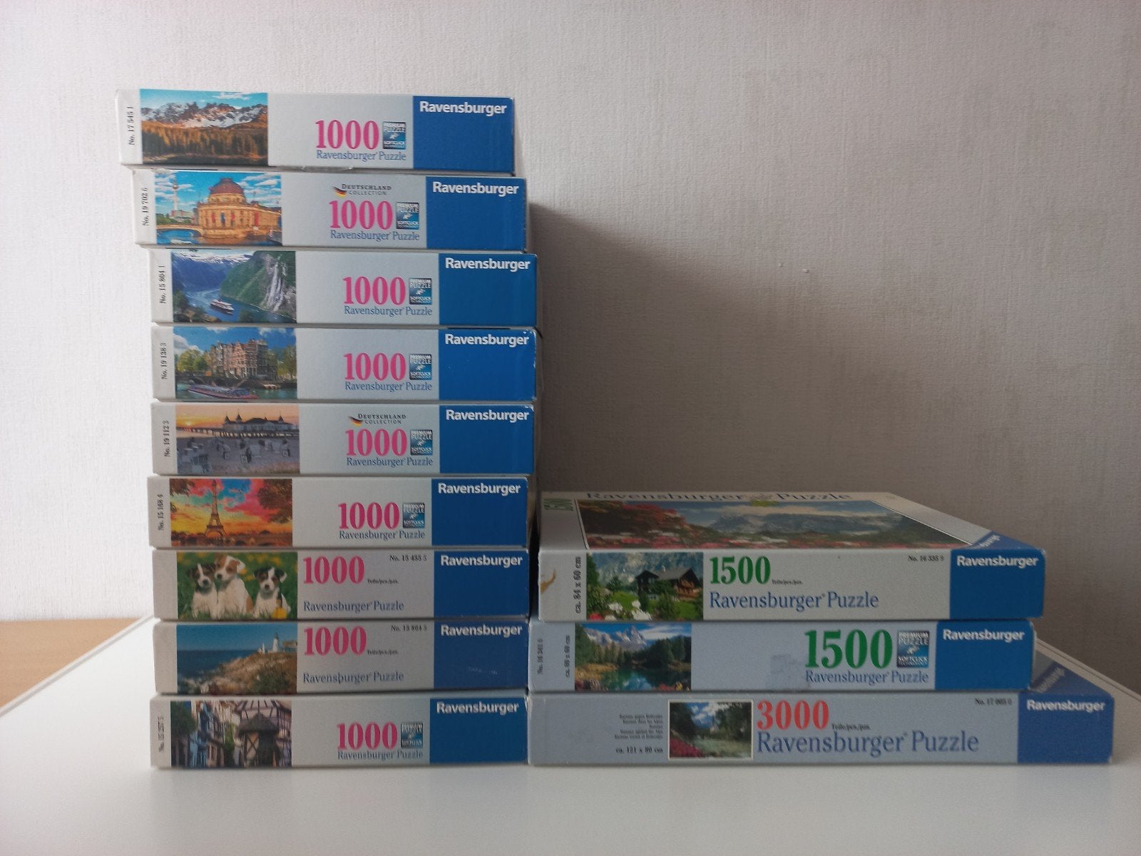 Partij puzzels, Ophalen, 500 t/m 1500 stukjes, Zo goed als nieuw, Overige typen