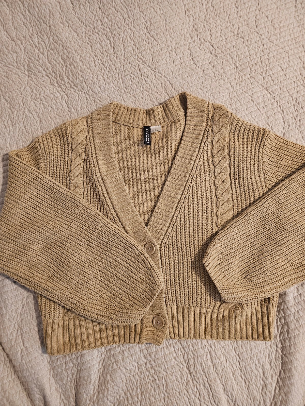 H&M Divided gebreid vest maat M, Maat 38/40 (M), Beige, H&M Divided, Nieuw