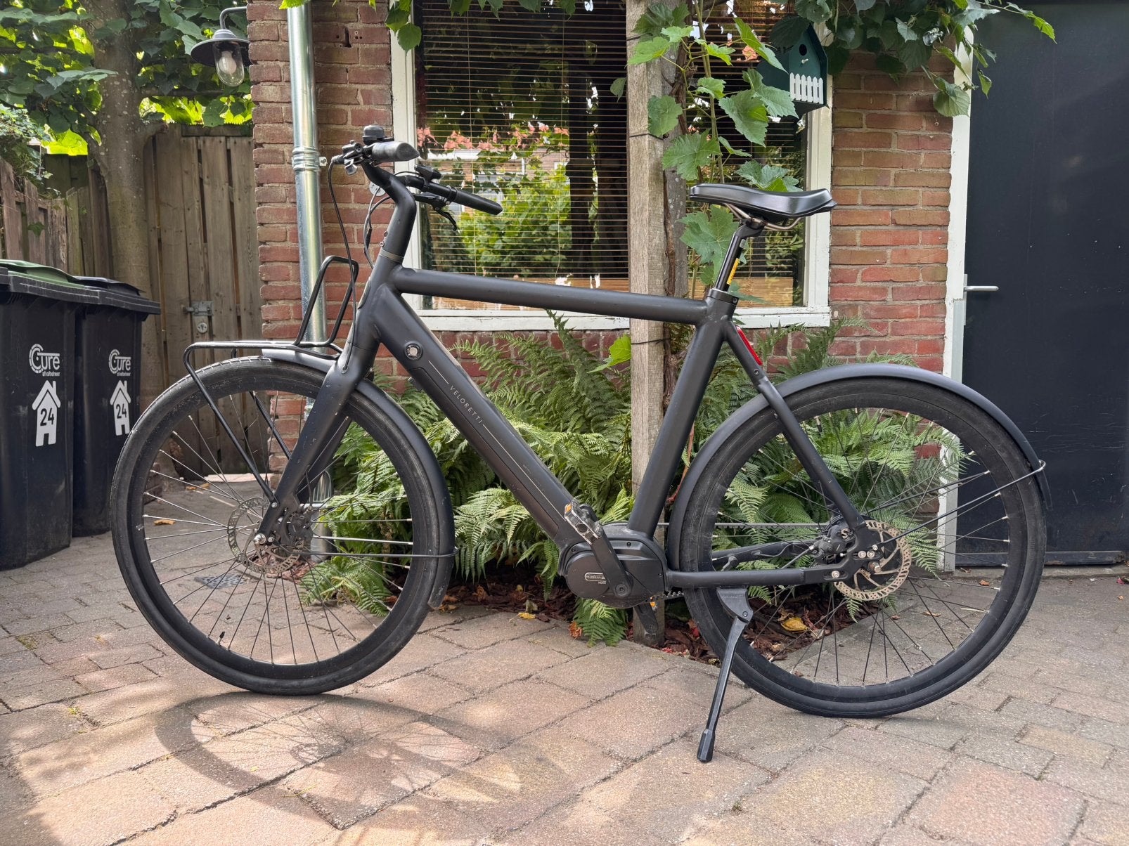 Veloretti Ace One matzwarte electrische fiets, Gebruikt, 57 tot 61 cm, Schijfrem, Ophalen