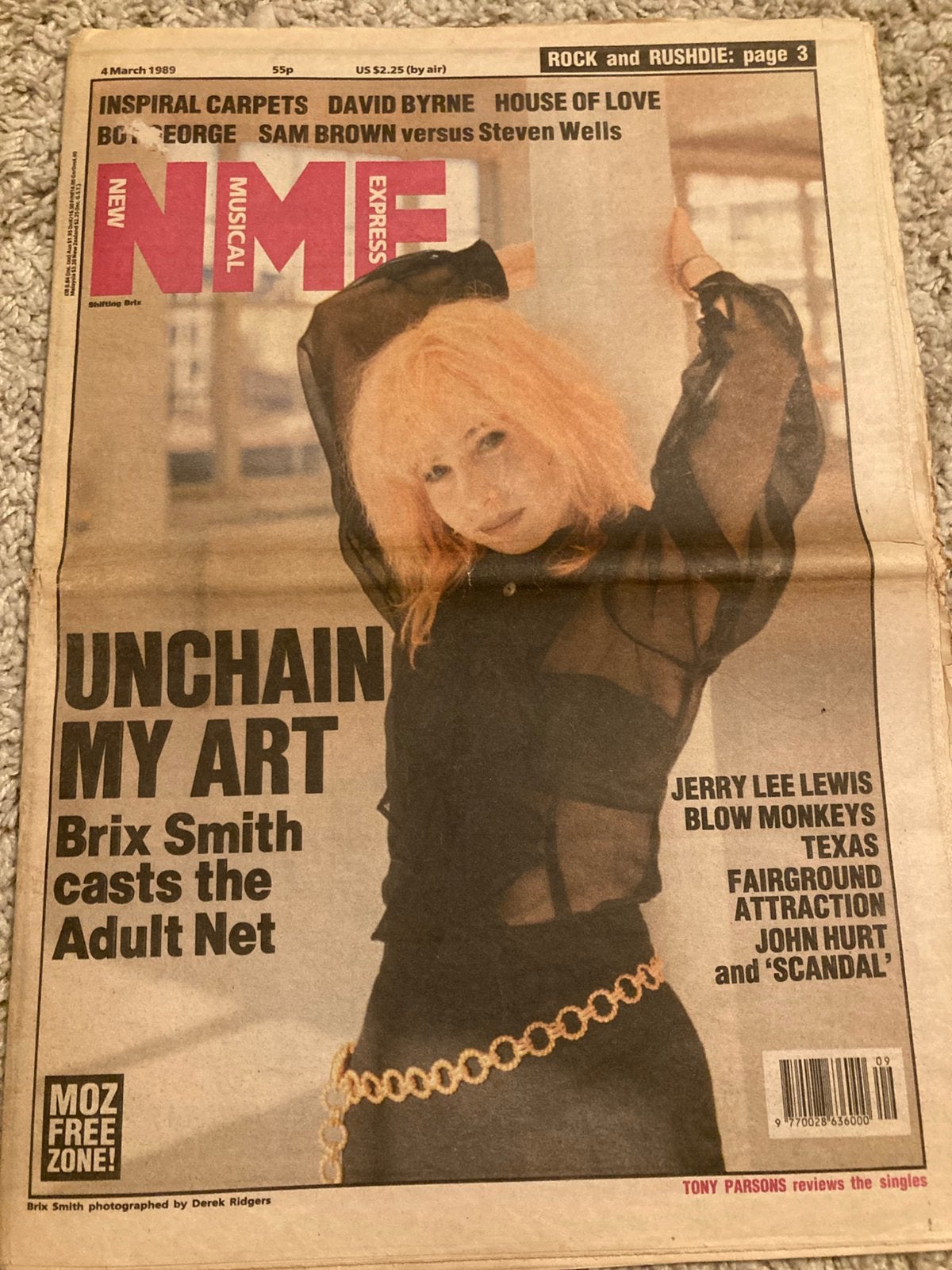 NME 1989 THE GREENHOUSE EFFECT Jerry Lee Lewis BOY GEORGE, Ophalen of Verzenden, Zo goed als nieuw, Muziek, Film of Tv