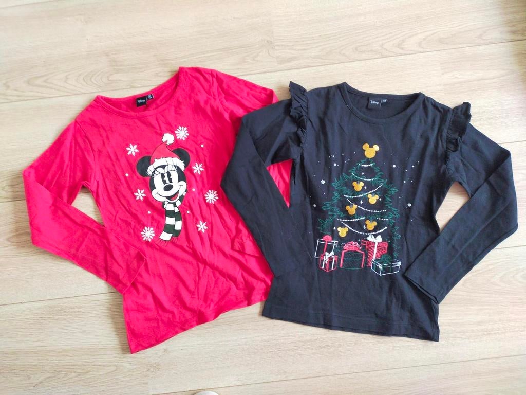 Zgan! Set van 2 mooie kerst longsleeve van C&A! Mt 122/128, C&A, Meisje, Ophalen of Verzenden, Zo goed als nieuw