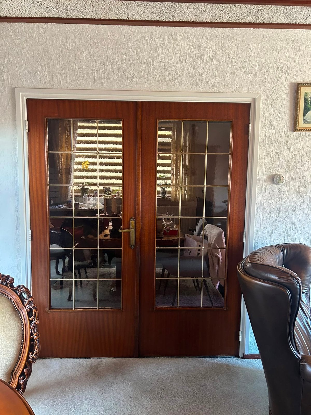 Prachtige dubbele glas in lood deur - 183x200 cm, Ophalen, Gebruikt, 120 cm of meer, Binnendeur