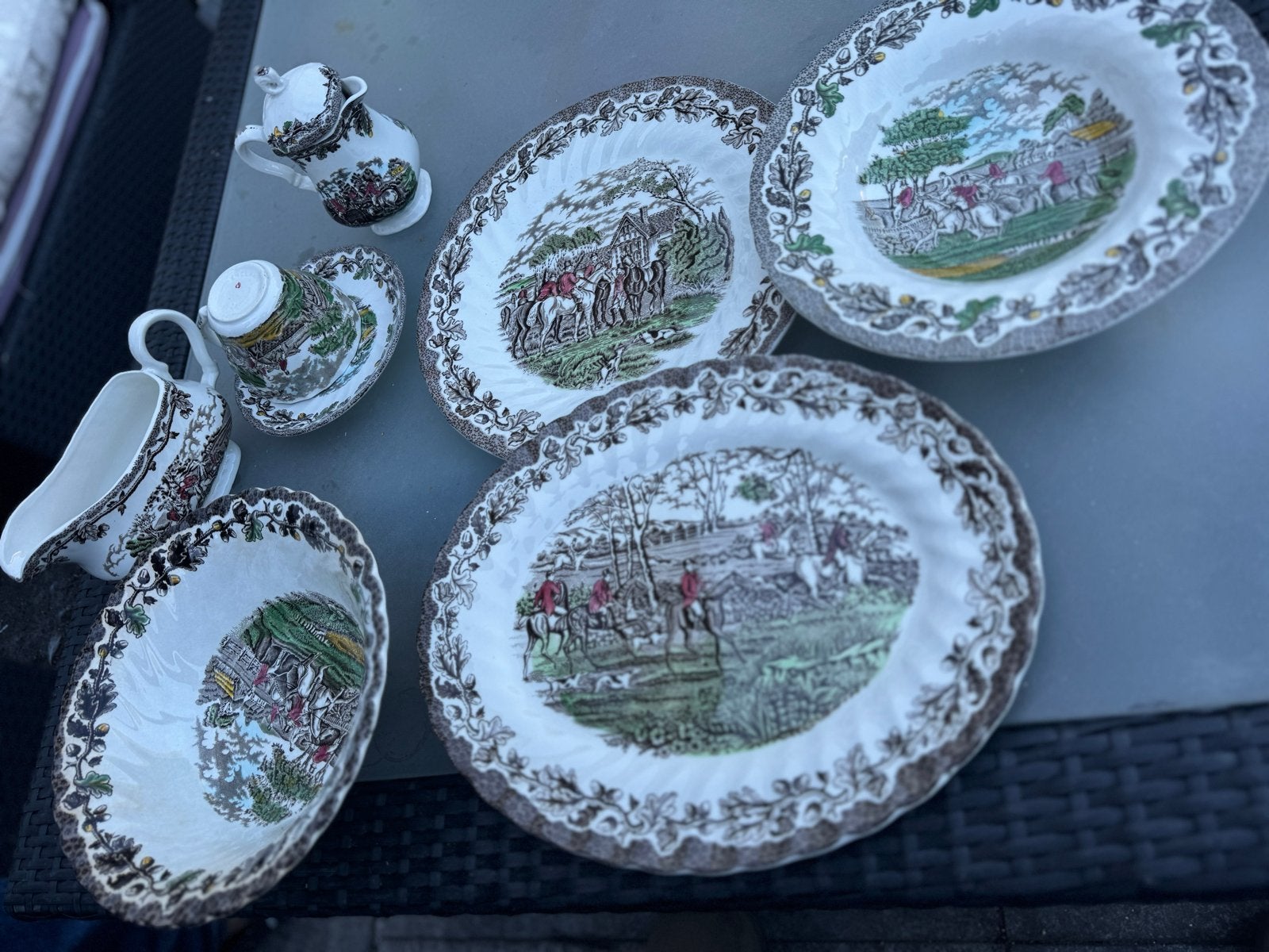 Myotts Country Life Servies - Jachttafereel, Antiek en Kunst, Ophalen of Verzenden