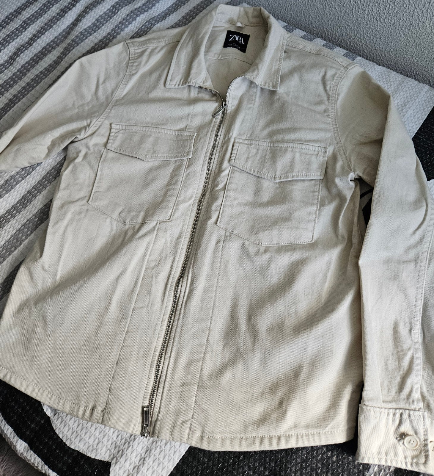 Herenjas jacket beige Zara mt X̌L zgan, Kleding | Heren, Jassen | Zomer, Zara, Beige, Maat 56/58 (XL), Ophalen of Verzenden