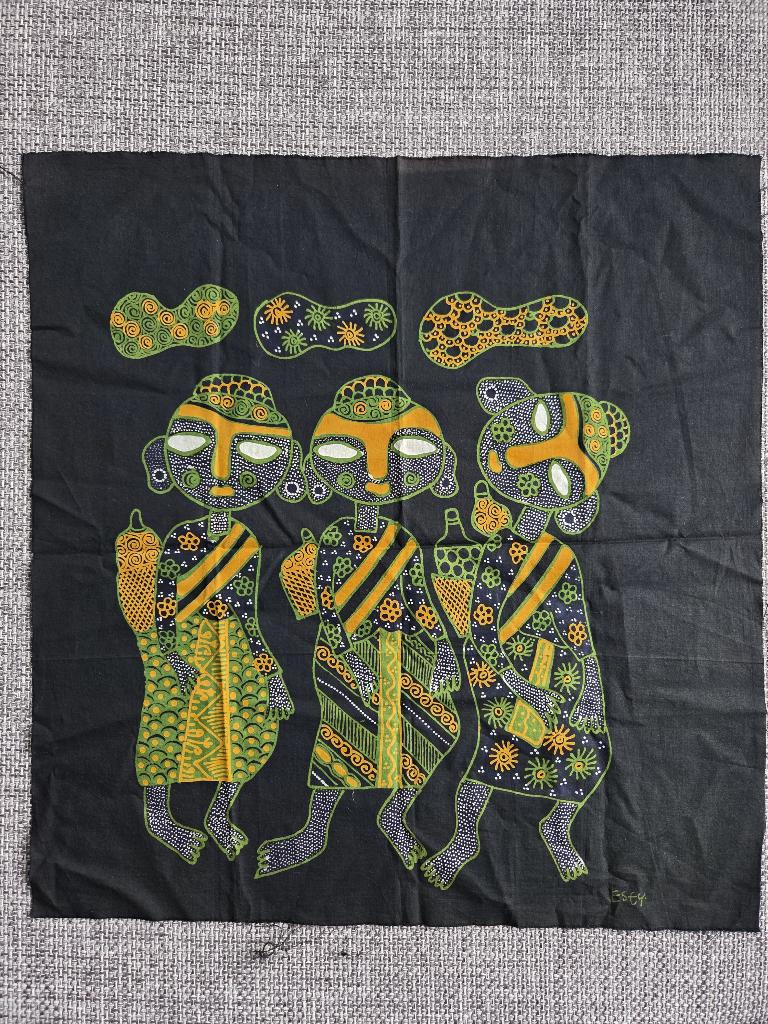 Batik kunstdoek handgemaakt Indonesisch 'Esty' wandkleed, Ophalen of Verzenden
