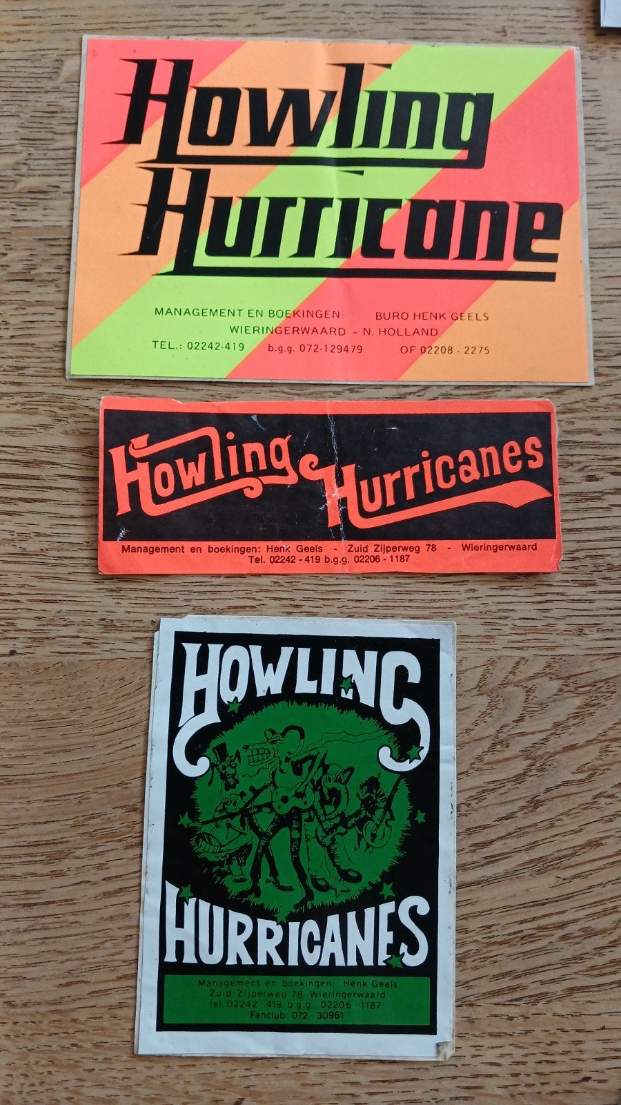 Stickers band orkest Howling Hurricane(s) WIERINGERWAARD, Ophalen of Verzenden, Zo goed als nieuw