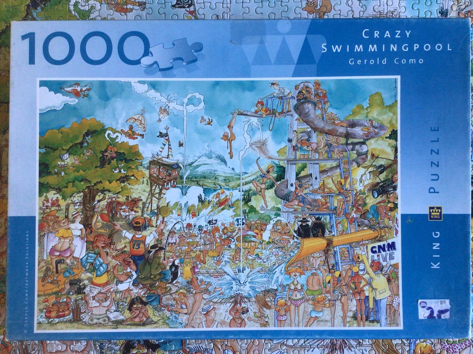 King puzzel. Gerald Como. Crazy Swimmingpool.1000 st., Ophalen, 500 t/m 1500 stukjes, Zo goed als nieuw