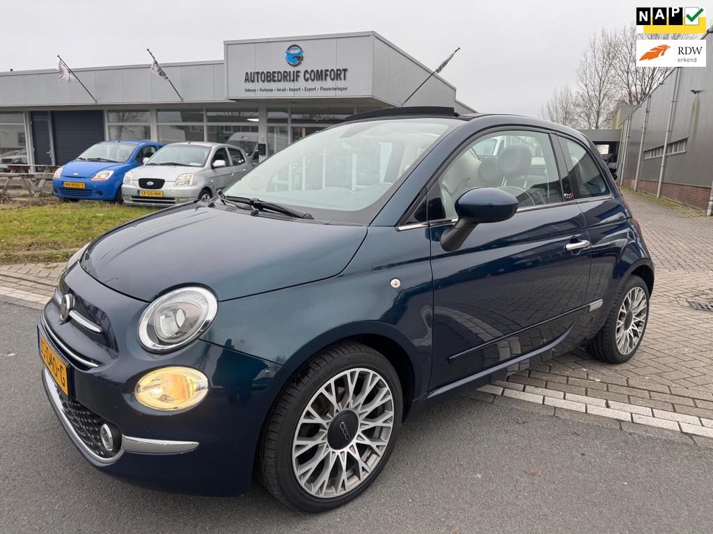 Fiat 500 C 0.9 TwinAir Turbo Lounge | Cabrio | lage km’s., Stof, Gebruikt, Cabriolet, Origineel Nederlands