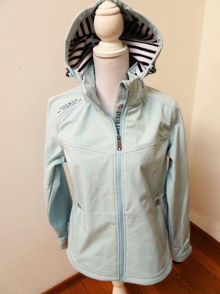J12 VOILE BLEUE nieuwe soft shell jas blauw L = 38/40, Maat 38/40 (M), Blauw, Nieuw, Ophalen of Verzenden