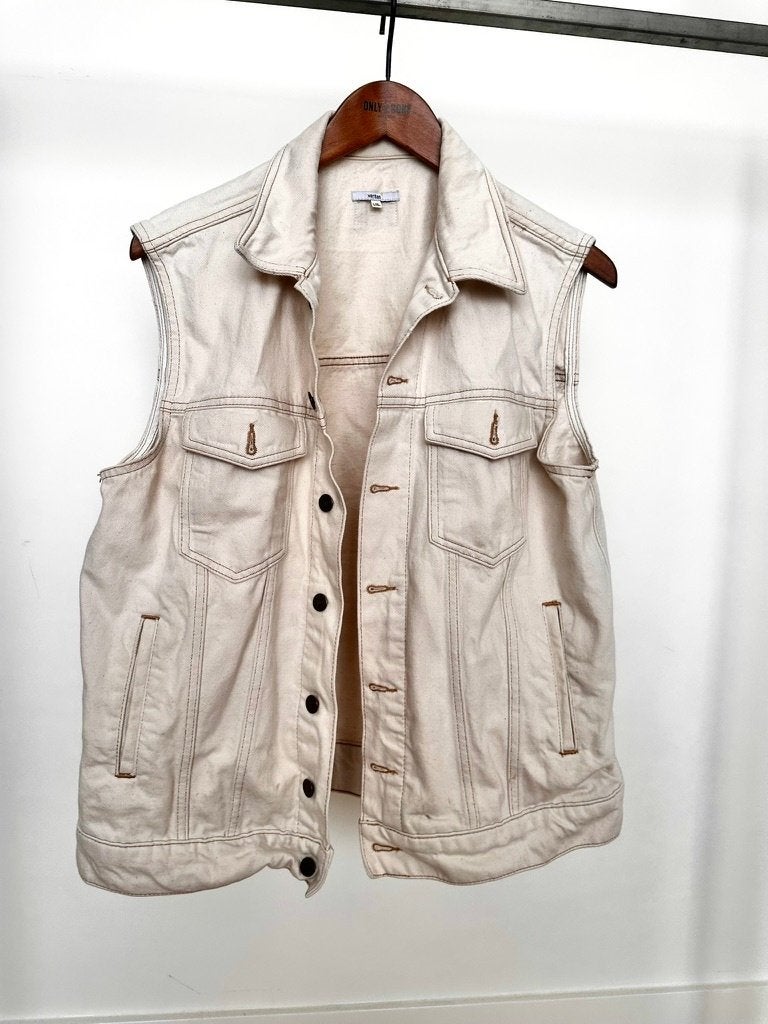 Veritas vintage denim gilet maat L XL, Veritas, Verzenden, Wit, Maat 46/48 (XL) of groter
