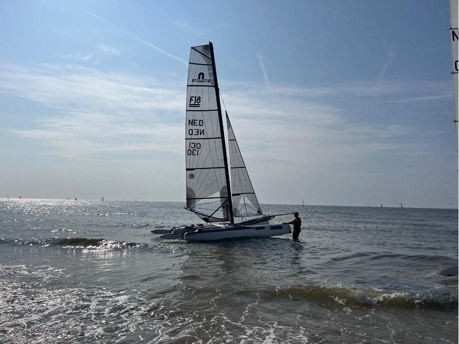 Catamaran Nacra F18 Infusion MkII met Decksweeper, Ophalen, Gebruikt, F18, Nacra