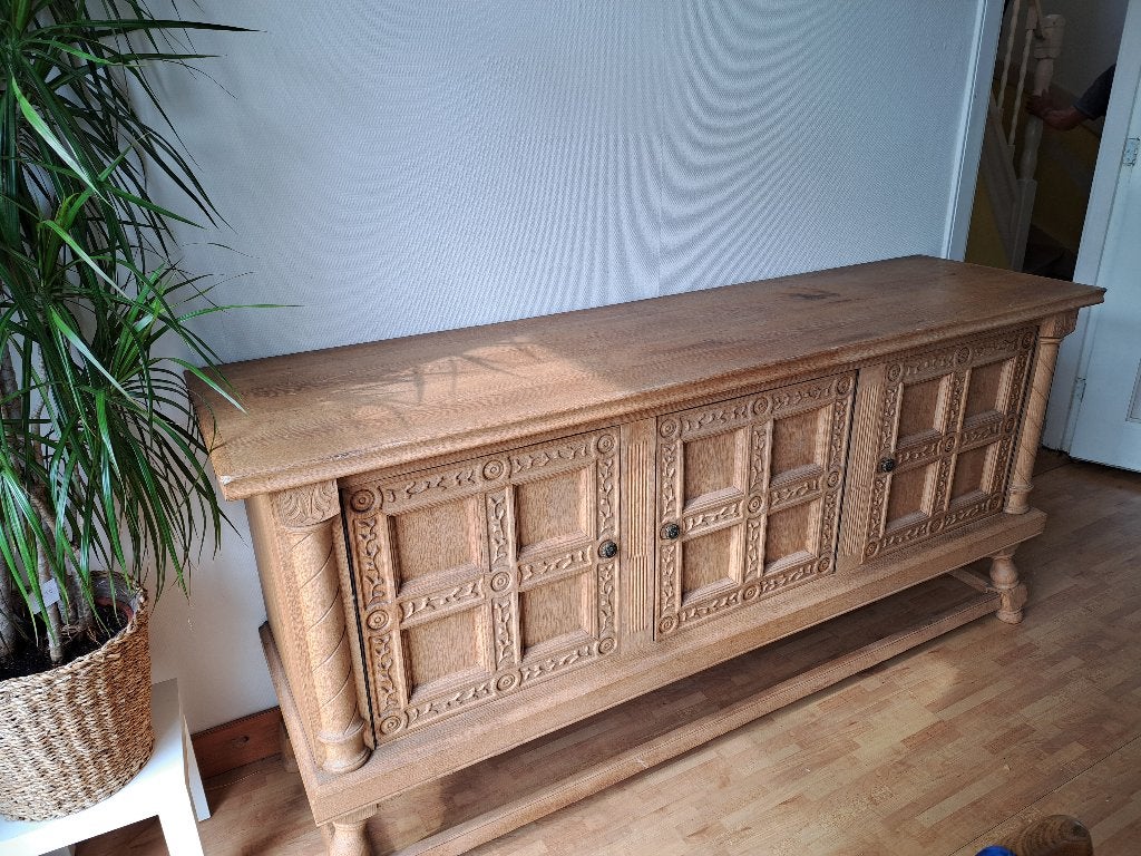 Eiken dressoir (vintage jaren 50), Ophalen, Gebruikt, 150 tot 200 cm, Eikenhout