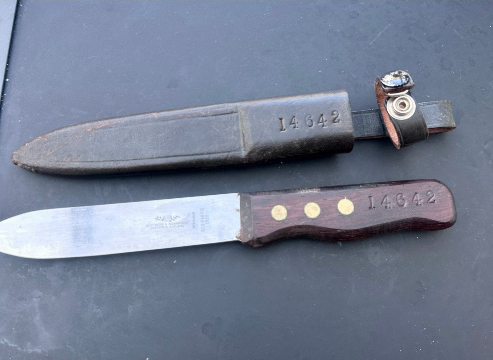 Vintage Southern & Richardson Marine Mes met Schede, Ophalen of Verzenden