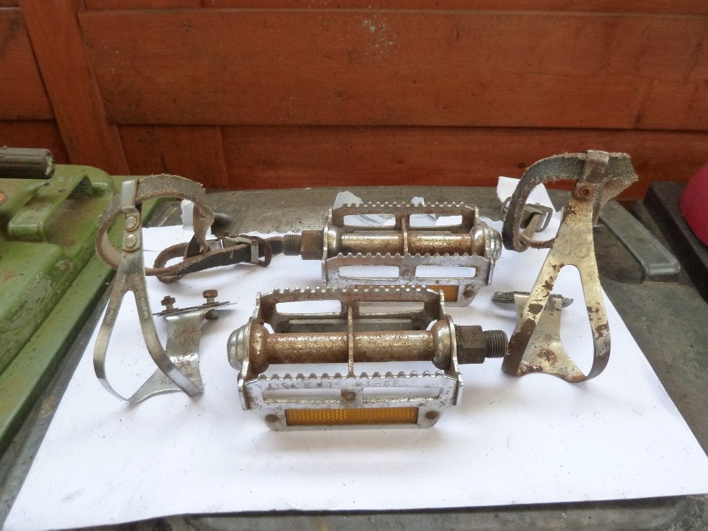 vintage racefiets pedalen, Ophalen of Verzenden, Gebruikt, Oldtimerfiets, Crankstel of Pedalen
