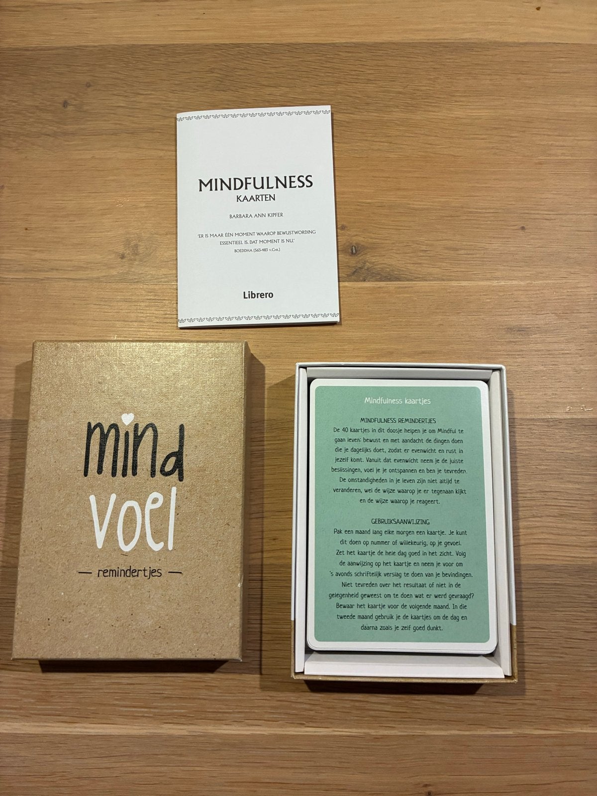 Mindfulness Kaarten - Barbara Ann Kiefer - Mindvoel, Boeken, Ophalen of Verzenden, Zo goed als nieuw, Meditatie of Yoga, Overige typen