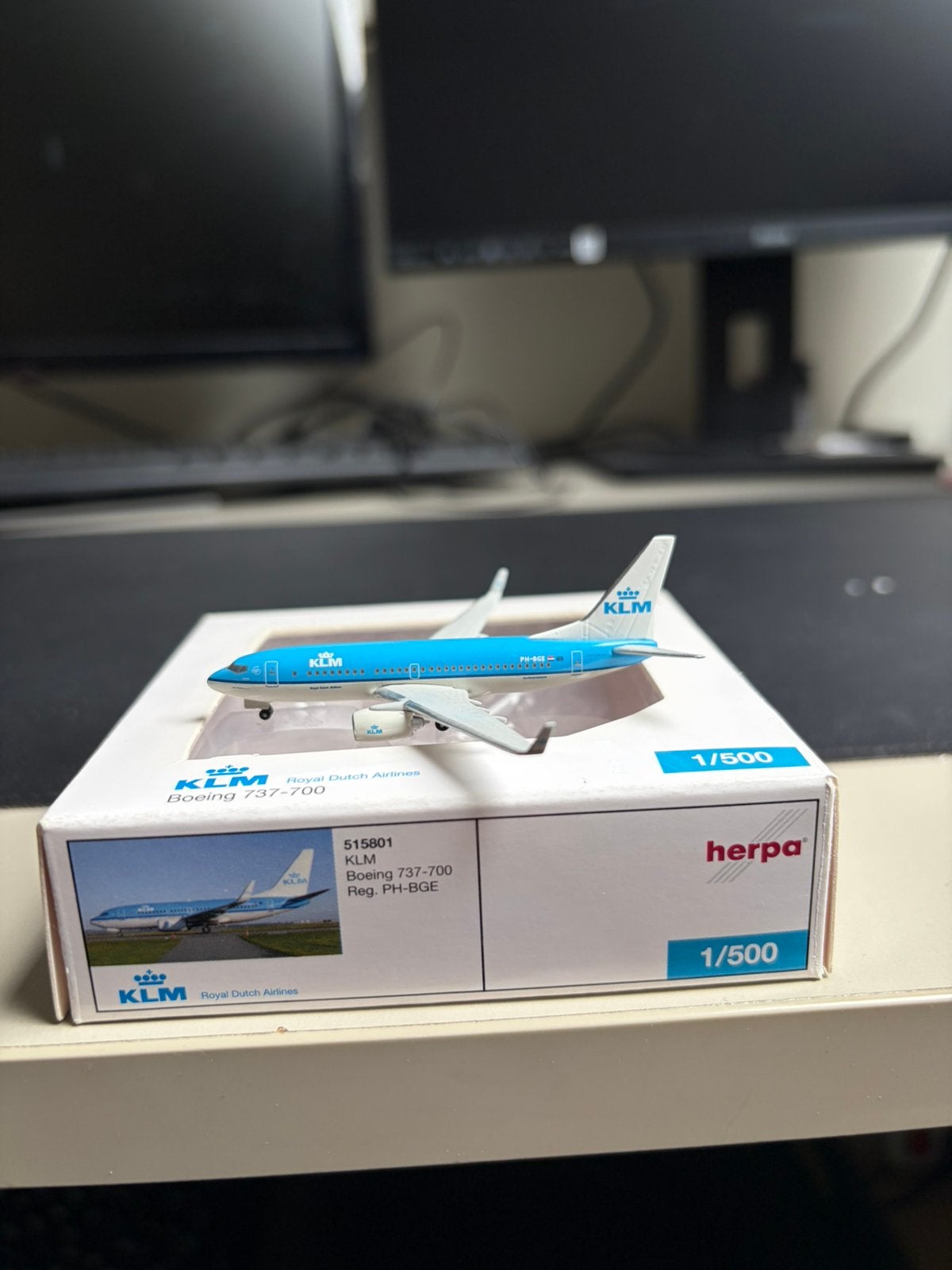 Herpa 1/500 KLM 737, Verzamelen, Ophalen of Verzenden, Zo goed als nieuw, Overige typen