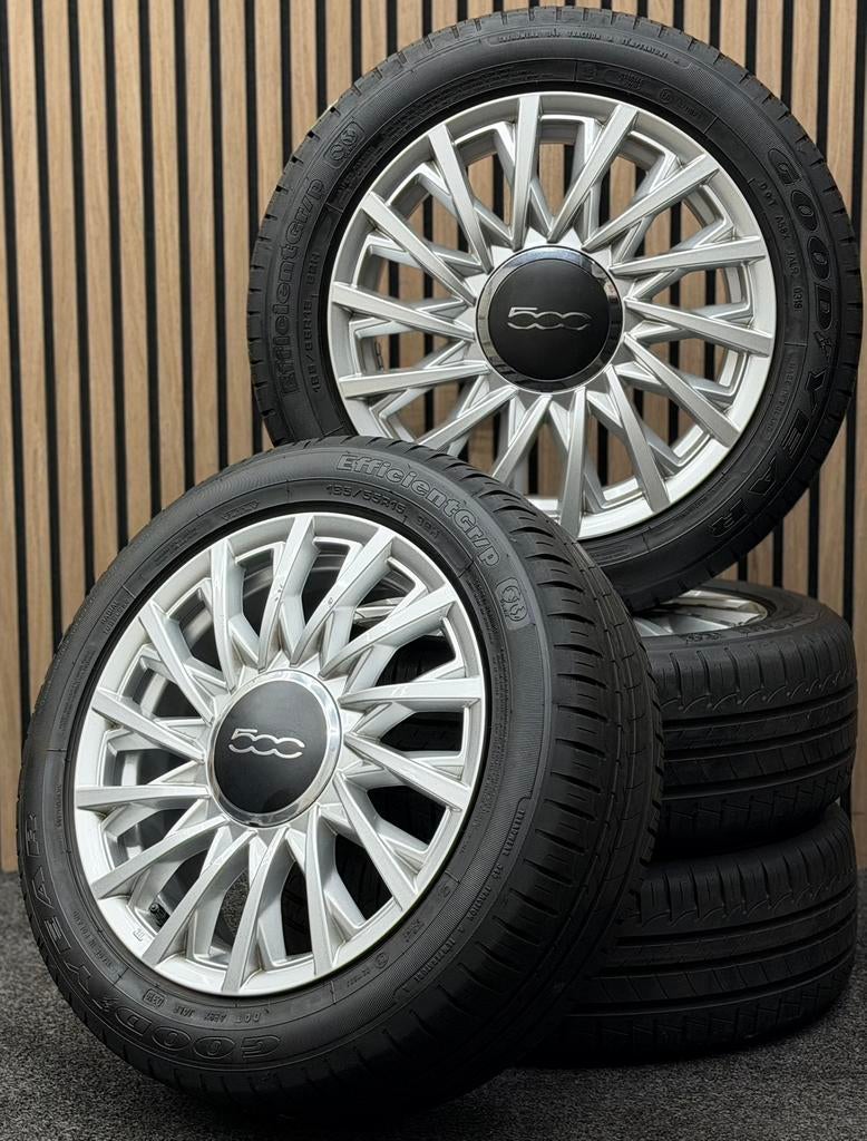 Originele 15 inch Fiat 500 4x98 185/55/15 Goodyear ZGAN!, Auto-onderdelen, Ophalen, 15 inch, ., Banden en Velgen