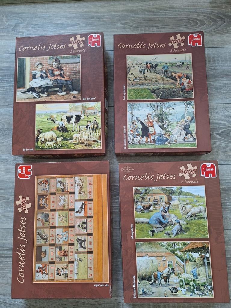 4x2 Cornelis Jetses puzzels van 1000 stukjes, Ophalen, 500 t/m 1500 stukjes