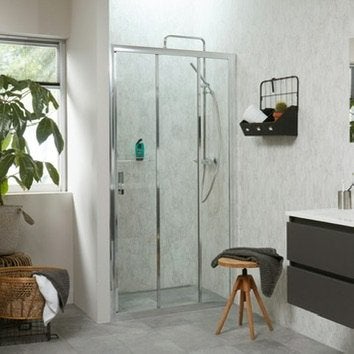Bruynzeel Lino schuifdeur 3-delig 100x195cm chroom, Huis en Inrichting, Badkamer | Complete badkamers, Nieuw, Ophalen