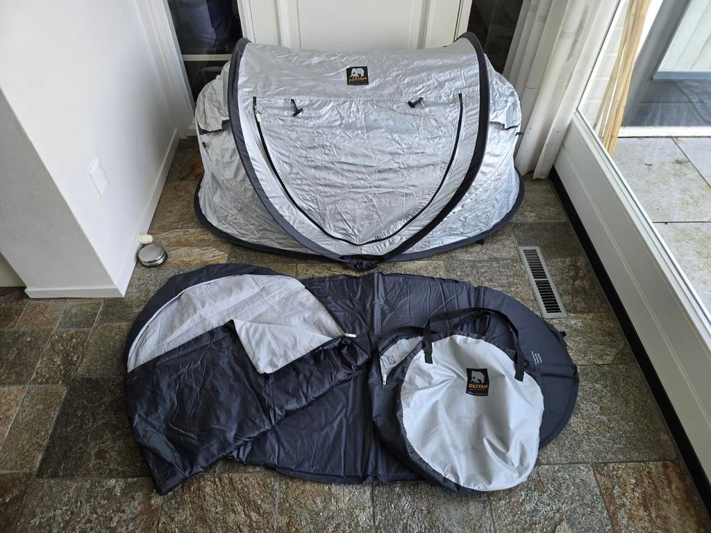 Deryan - Peuter Luxe Travel Cot - Campingbedje - Silver, Kinderen en Baby's, Babywiegjes en Ledikanten, Ophalen of Verzenden, Zo goed als nieuw