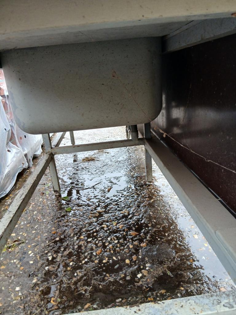 Keukenblad met 2 grote spoelbakken, Huis en Inrichting, Keuken | Keukenelementen, Ophalen, 50 tot 75 cm, 50 tot 100 cm, 200 cm of meer