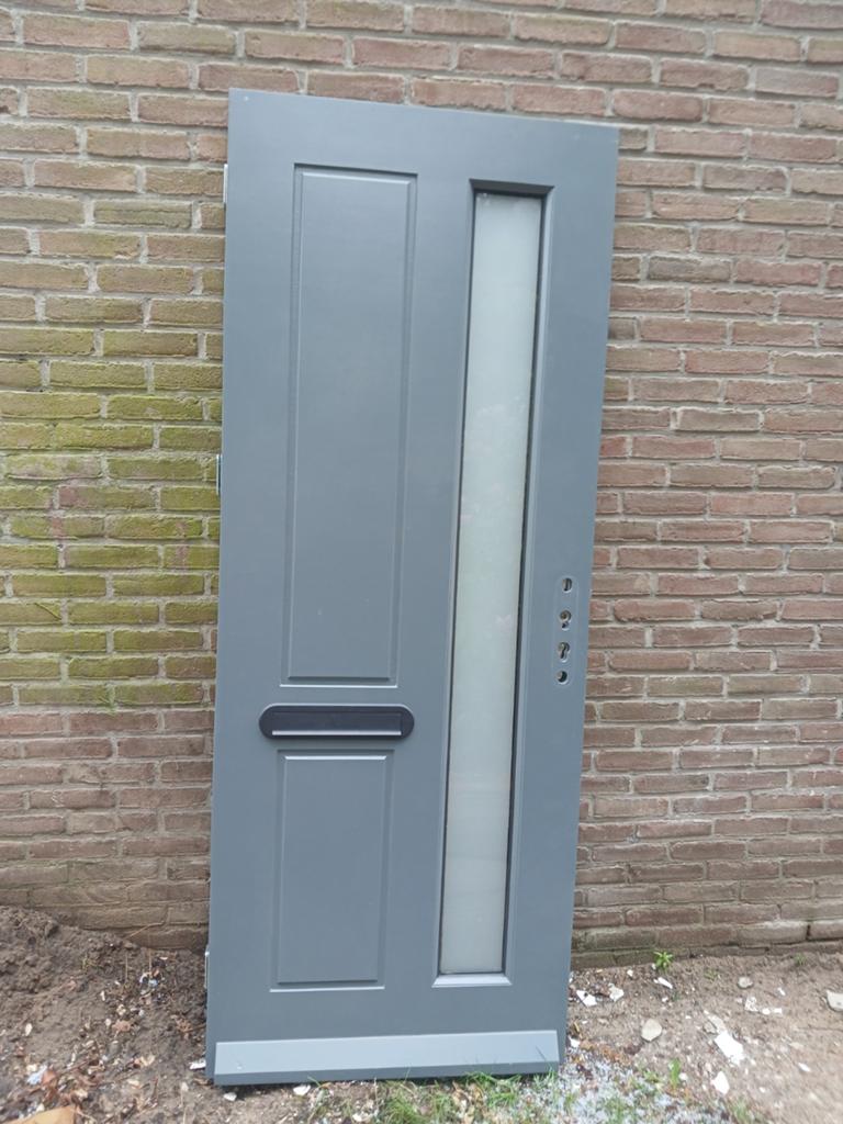 Voordeur met dubbele glas erin, Doe-het-zelf en Verbouw, Ophalen, Gebruikt, 80 tot 100 cm, Buitendeur