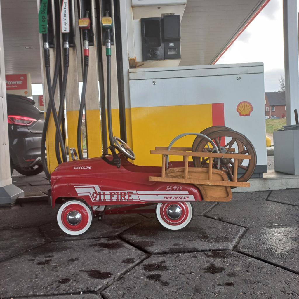 Vintage Brandweer Trapauto - 911 Fire Rescue, Kinderen en Baby's, Speelgoed | Speelgoedvoertuigen, Gebruikt, Ophalen of Verzenden