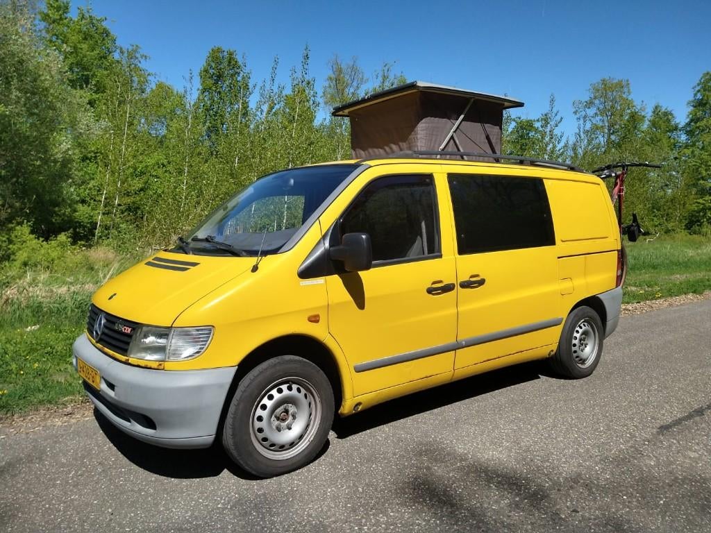 Vito W638 camper - 124.000km - Lees advertentie!, Caravans en Kamperen, Campers, Reservewiel, Tot en met 2, Bestuurdersdeur, Particulier