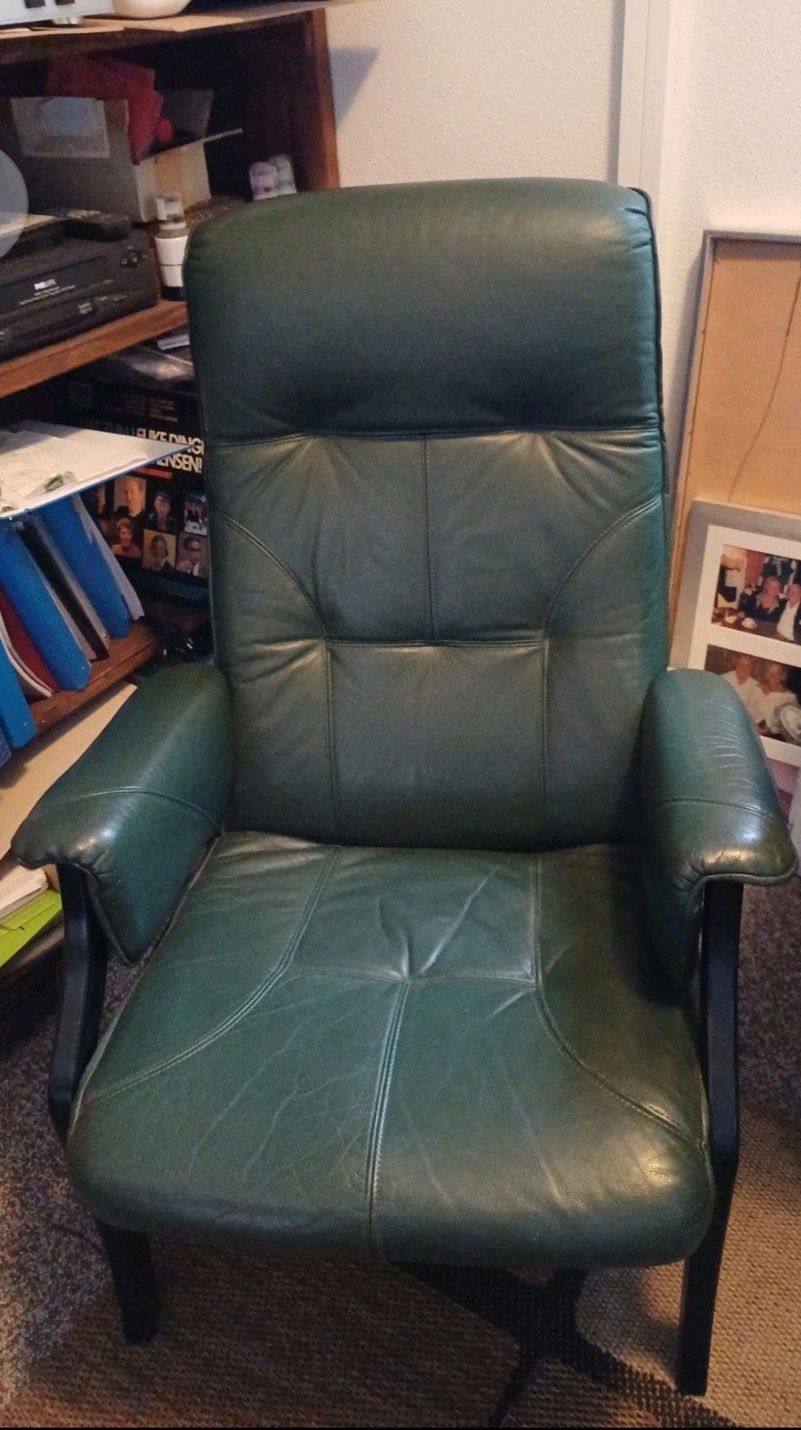 Prachtige scandinavische Vintage Relaxfauteuil Farstrup Casa, Ophalen, Gebruikt, 50 tot 75 cm, Leer