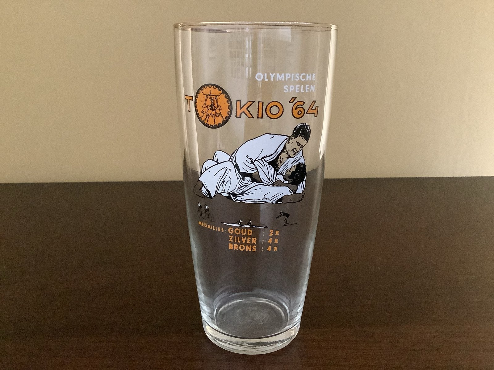 Vintage glas Olympische Spelen Tokio 1964 - Judo, Ophalen of Verzenden