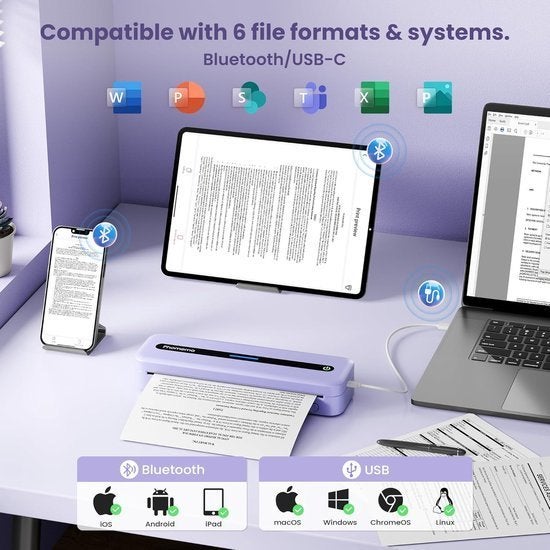 Mobiele A4 Thermische Printer – Draagbare Printer, Corvance B.V., Verzenden, Nieuw, Corvancebol@gmail.com
