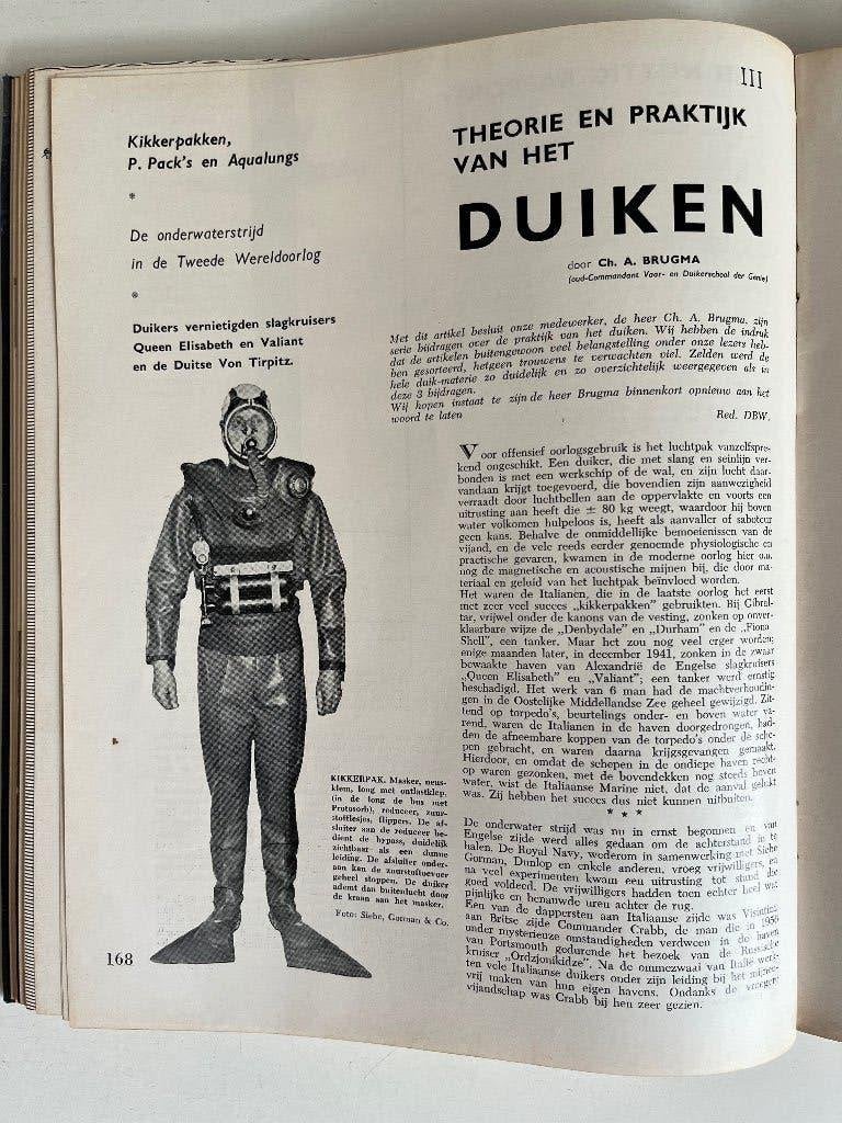Driedelige serie over duiken in Het Blauwe Wimpel 1958, Ophalen of Verzenden, Gebruikt, Overige typen