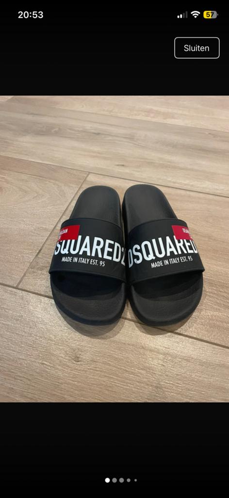 Dsqaured slippers, Slippers, Zwart, Ophalen of Verzenden, Zo goed als nieuw