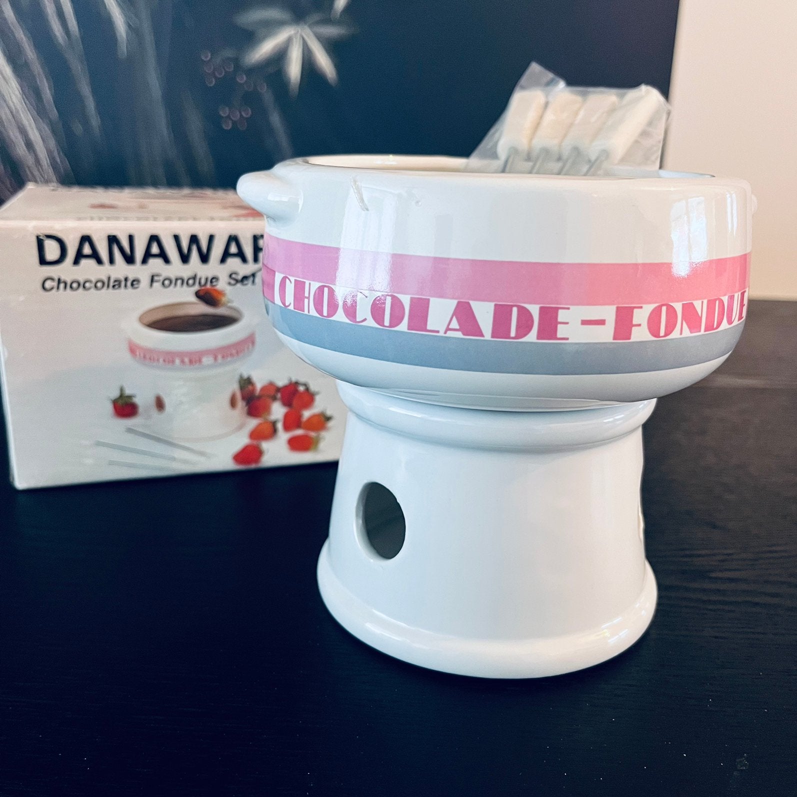 Chocolade Fondue Danawares, Ophalen of Verzenden, Zo goed als nieuw, Waxinelicht, Fondueset