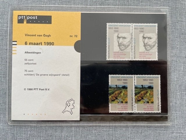 Postzegelmapje PZM72 - 100e sterfdag Vincent van Gogh 1990, Ophalen of Verzenden, Postfris, Overige thema's