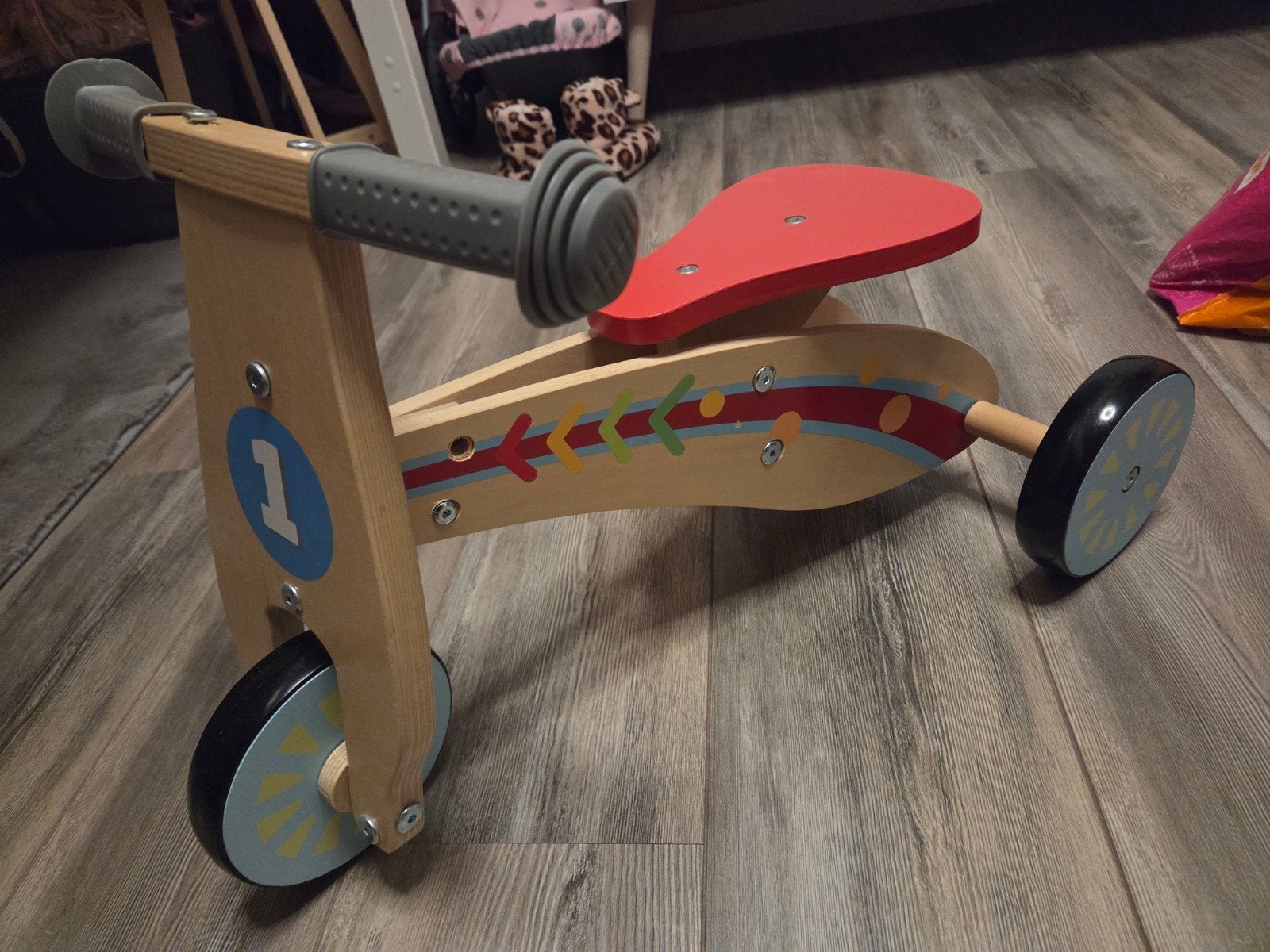 Houten gekleurde kinder loopfietsje, Kinderen en Baby's, Ophalen, Zo goed als nieuw, Overige merken