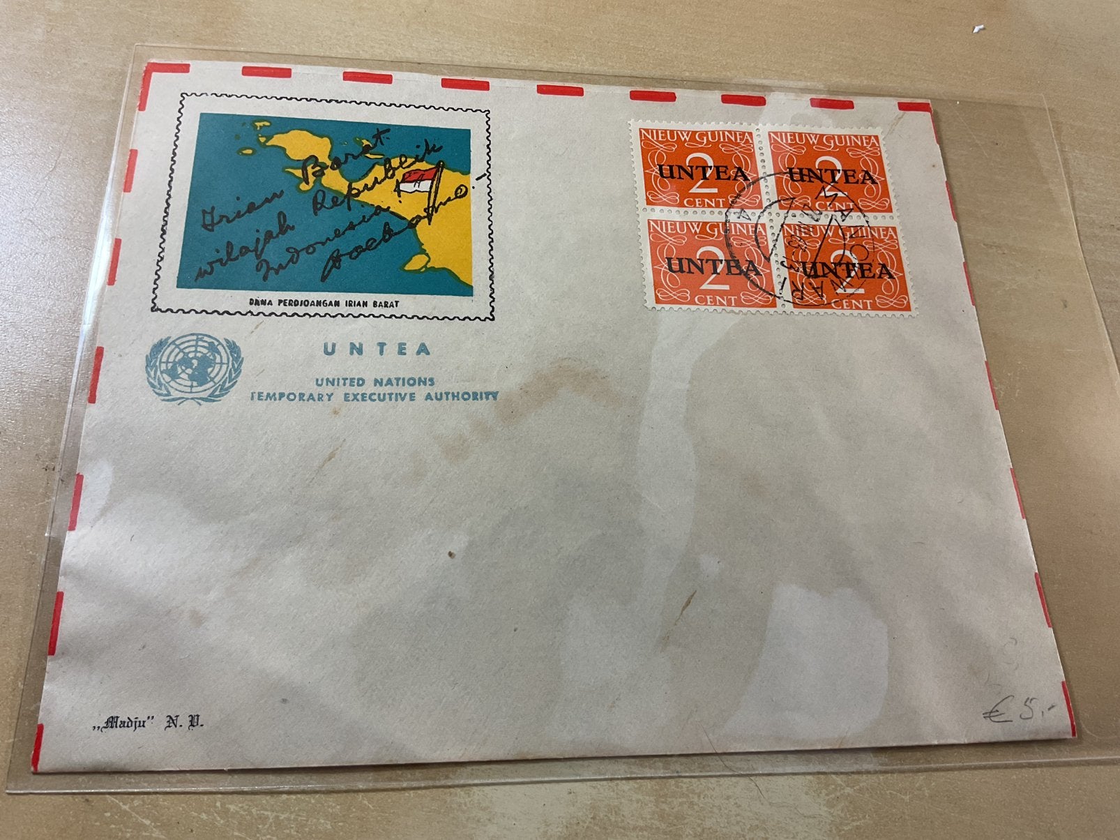 Brief Nederlands Nieuw Guinea blok van 4 UNTEA, Ophalen of Verzenden