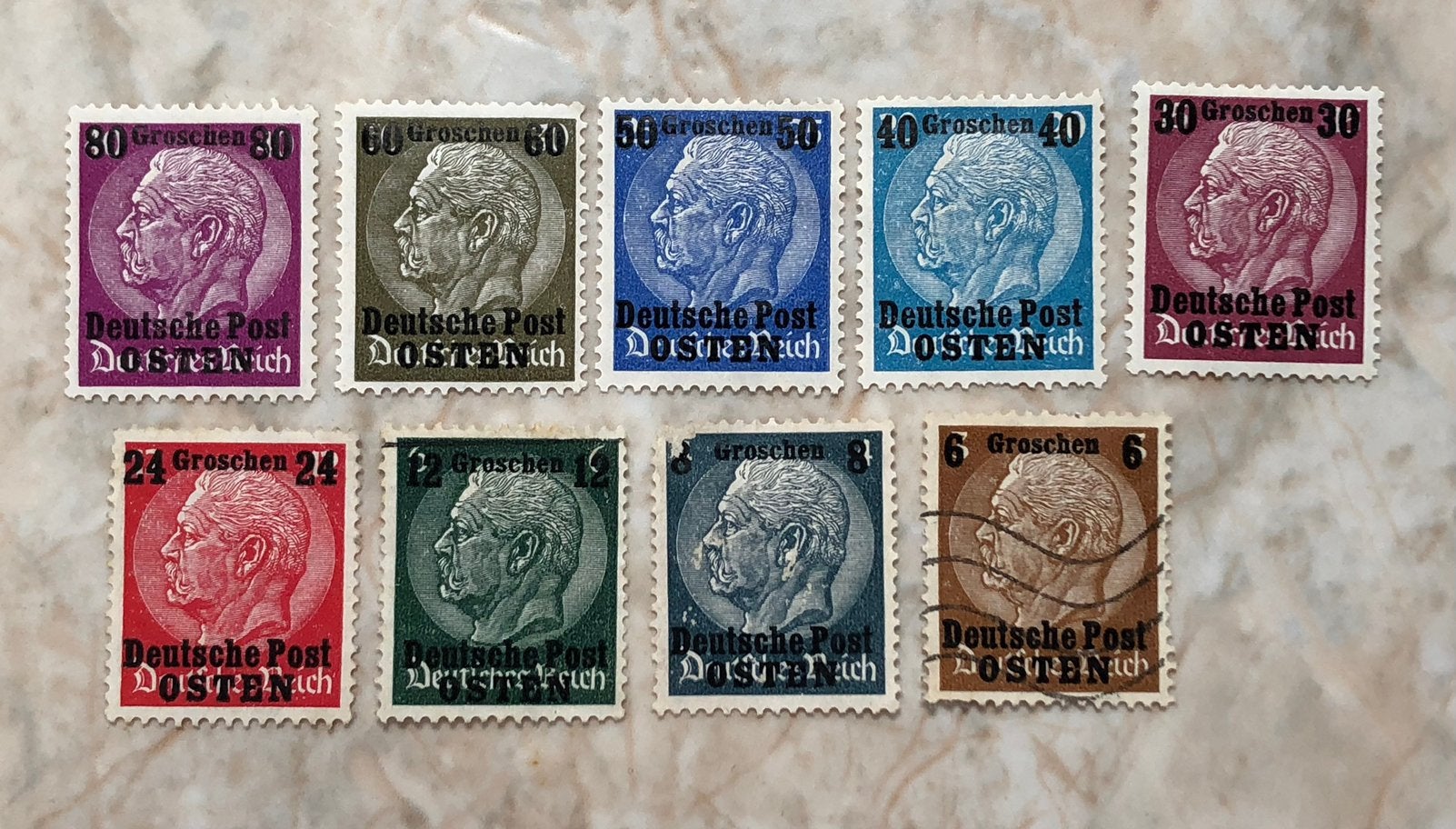 Hindenburg, met opdruk Osten, Deutsches Reich., Postzegels en Munten, Postzegels | Europa | Duitsland, Verzenden, Overige periodes
