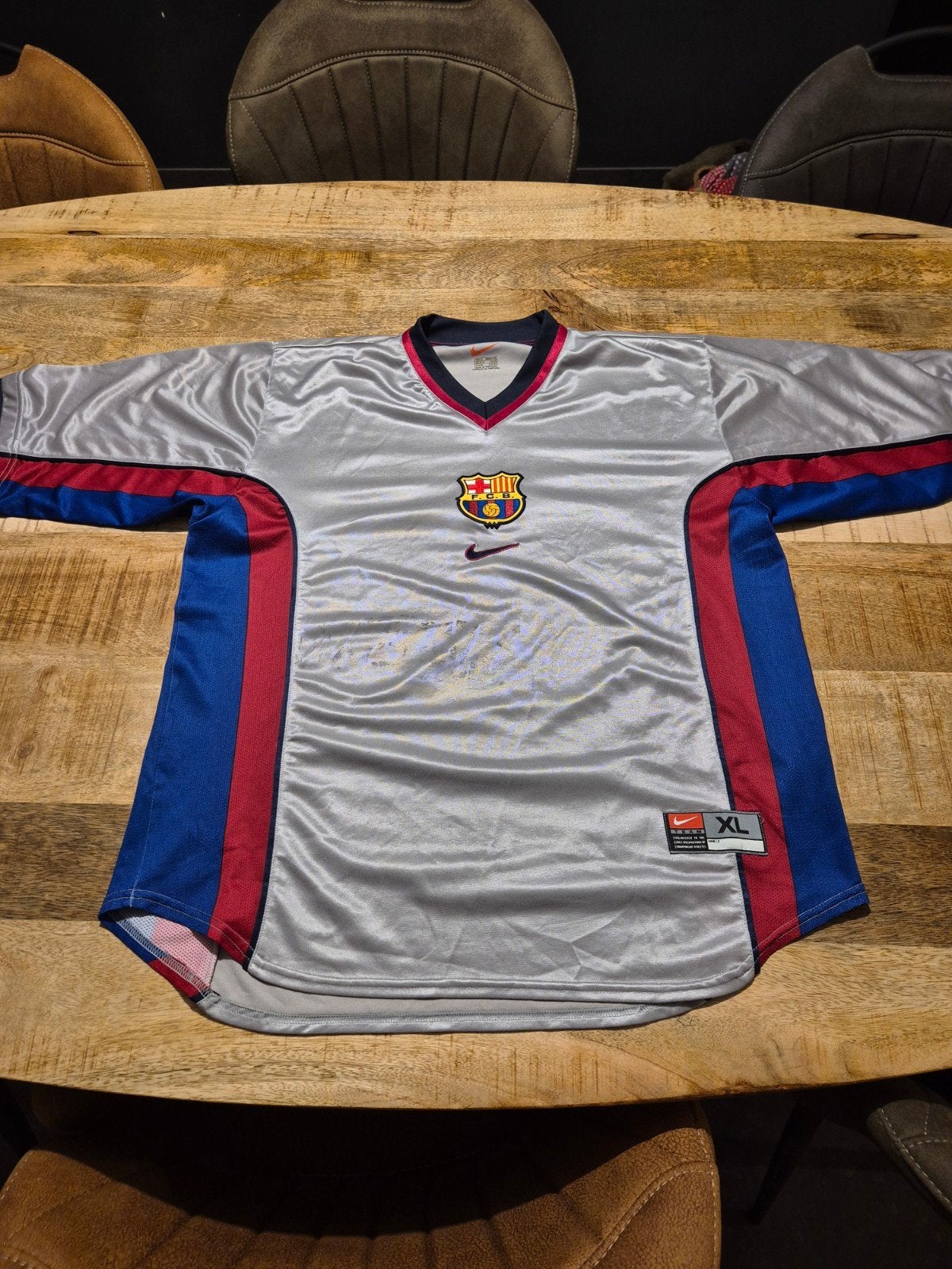 Barcalona uit-shirt 1999 (met vuil/gebruikerssporen), Maat XL, Ophalen of Verzenden, Gebruikt, Shirt