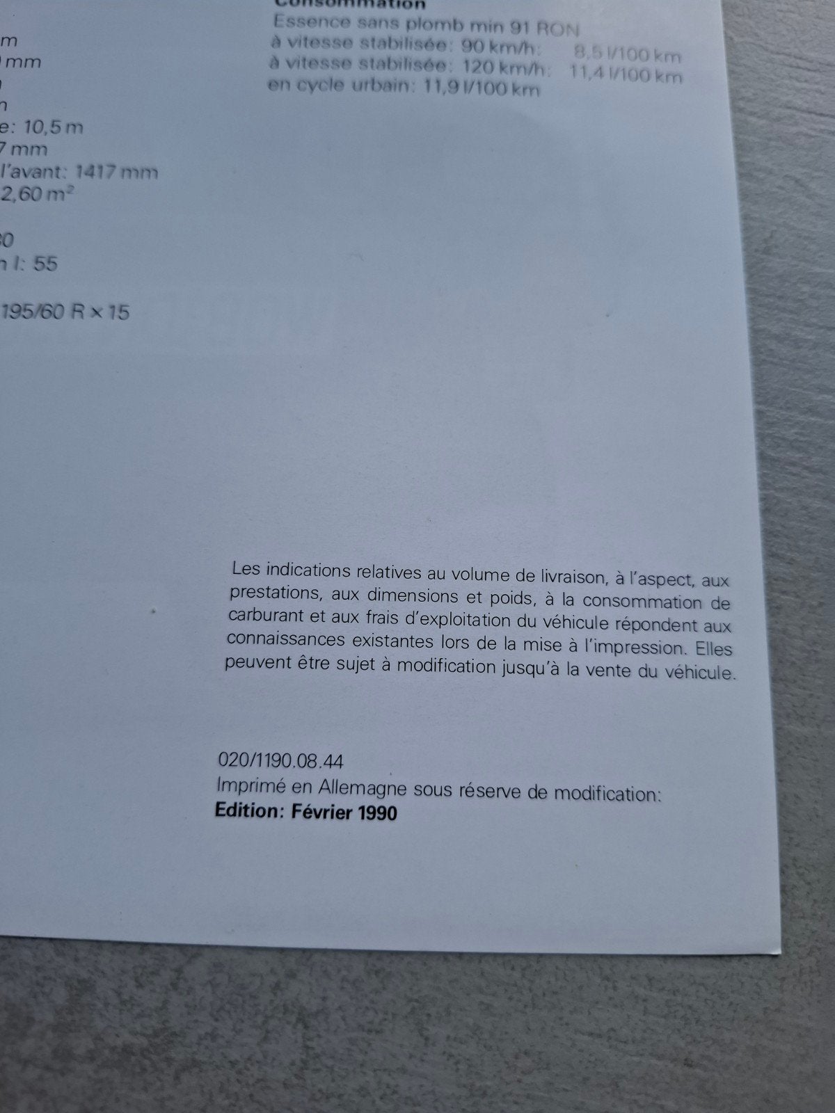 Volkswagen Golf Country sheet - 1990, Ophalen of Verzenden, Zo goed als nieuw, Volkswagen