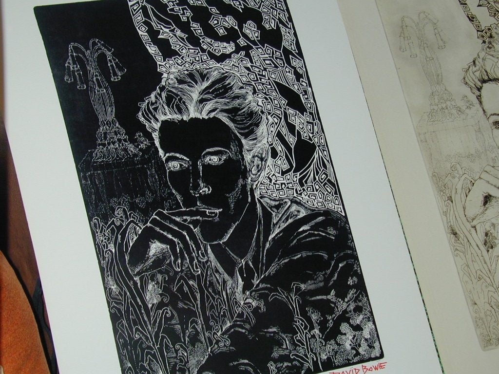 Partij Litho.s. Van David Bowie Zwart Wit Groot fomaat ., Ophalen, Papier/karton, Linosnede, Gelimiteerde oplage