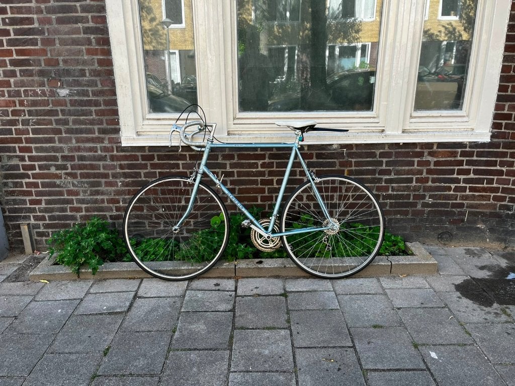 Vintage Germaan Corsa racefiets - blauw - Sachs-Huret, 28 inch, Gebruikt, Velgrem, Ophalen